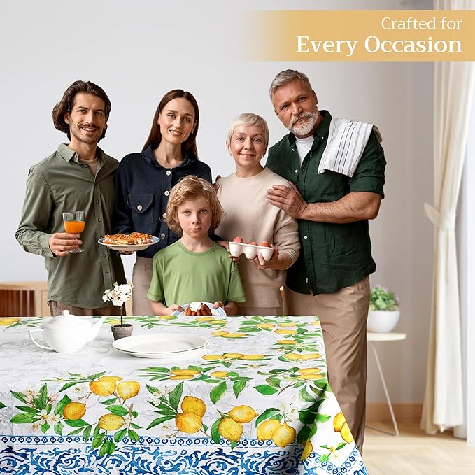 Maison d' Hermine Table Cloth Rectangle Table 100% Cotton 70 x 108 Inches Tablecloth Reusable Decorative for Dining Room Farmhouse Home Valentines Day Decorations Spring Summer - Cedrat