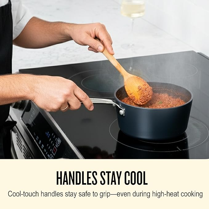 Alva Maestro Ceramic Nonstick Cookware Set – 4.5-Qt Stock Pot & 2-Qt Saucepan with Lids | PFAS-Free, Non-Toxic, Oven Safe to 400°F | Even Heat, Dishwasher Safe | Belgian Design
