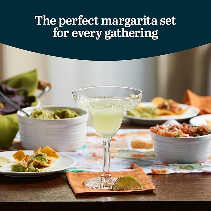 Libbey Margarita Party Glasses Set of 12, Durable Large Margarita Glass, 9 Oz Dishwasher Safe Stemmed Drinking Glasses Gift for Weddings, Parties and More