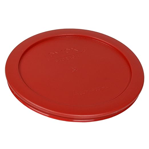 Pyrex 7201-PC 4 Cup Poppy Red Food Storage Replacement Lids (3-Pack) - Made in USA