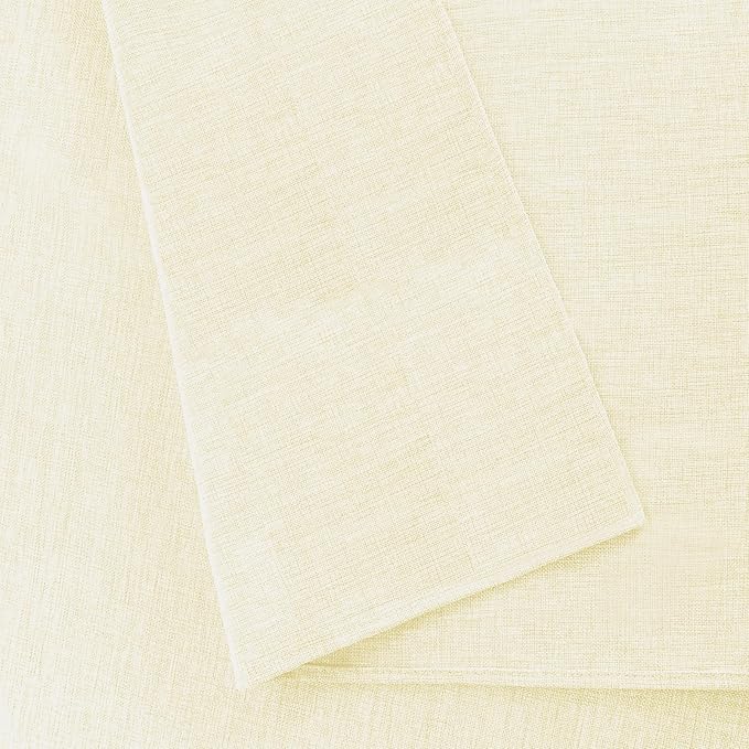 Hiasan 2 Pack Faux Linen Rectangle Tablecloth - Wrinkle and Stain Resistant Washable Table Cloth for Kitchen Dining Room Holiday Table Cover for Party Dinner, Champagne, 70 x 108 Inch