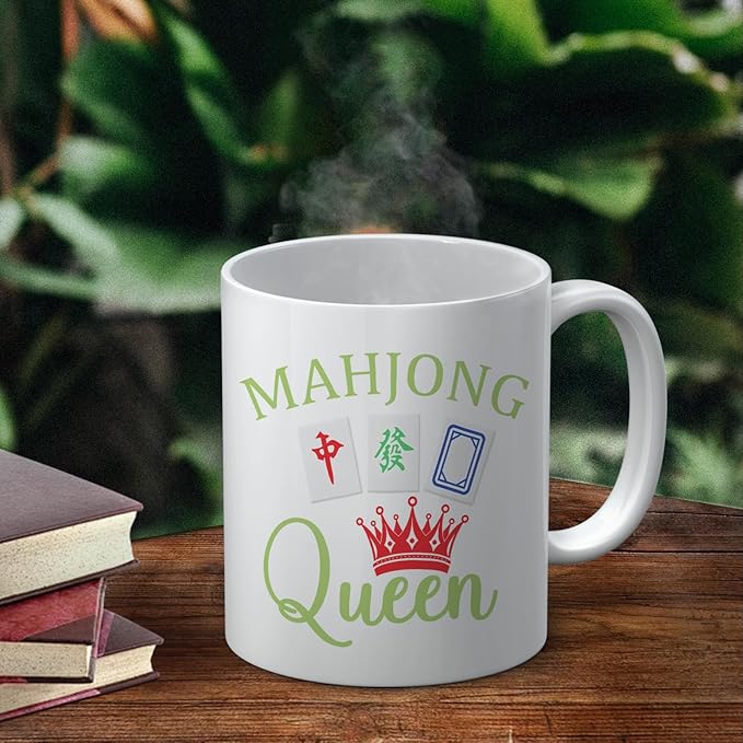 Mahjong Gifts Mug, Mah Jong Gifts for Women Coffee Cup Ceramic, Gift for Mah Jong Players Lovers, Mahjong Accessories Ceramic Coffee Tea Mug 11 oz