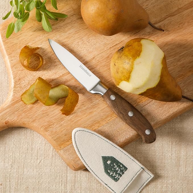 Bloomhouse 3.5 Inch German Steel Paring Knife W/Walnut Wood Forged Handle