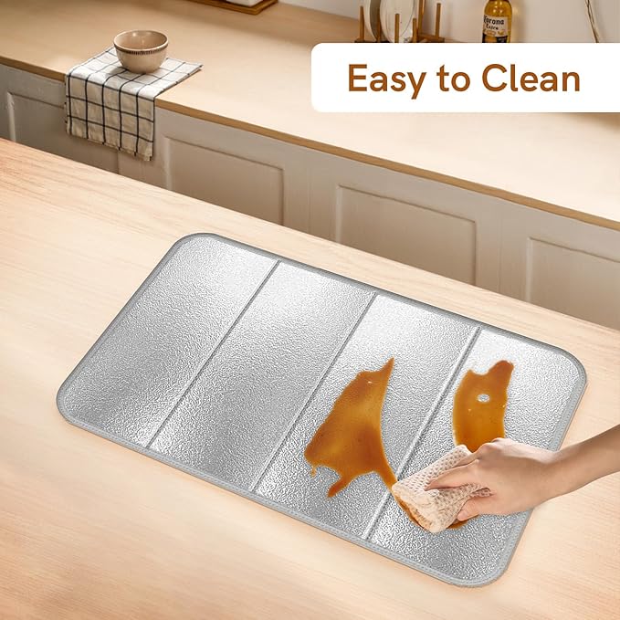 2 Pcs Foldable Heat Resistant Mat for Countertops - 23.2x15.3 Inch Kitchen Protector Pad, Compatible with Air Fryer, Coffee Maker, Oven, Toaster & Food Warming Mats
