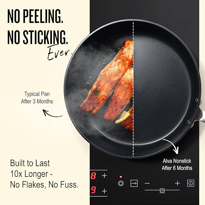 Alva Maestro 11” Non-Toxic Ceramic Nonstick Frying Pan – Oven & Induction Safe Skillet for Healthy Cooking – Sustainable, No PFAS/PTFE, Easy-to-Clean, Even Heat Distribution, Toxin-Free Cookware