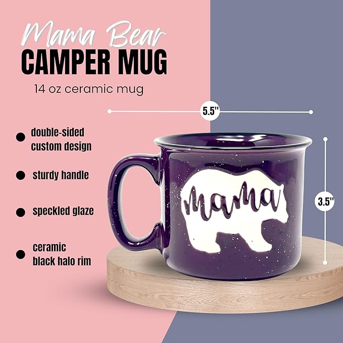 Mama Bear & Papa Bear 15 oz Coffee Mug Set - Cute Coffee Cup Gift Set for Men and Women - Unique Fun Gifts for Couples, Parents, Grandparents for Birthdays, Mother's Day, Father's Day, Christmas
