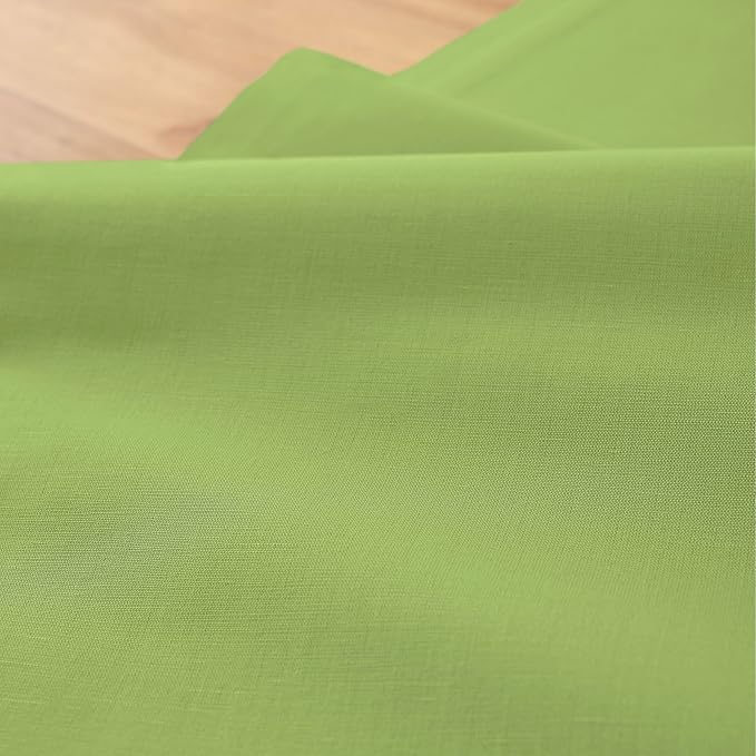 Solino Home Cotton Linen Table Runner 90 Inches Long - Dru Apple Green Table Runner 14 x 90 Inch for Dining, Spring, Easter, St Patricks Day - Handcrafted and Machine Washable