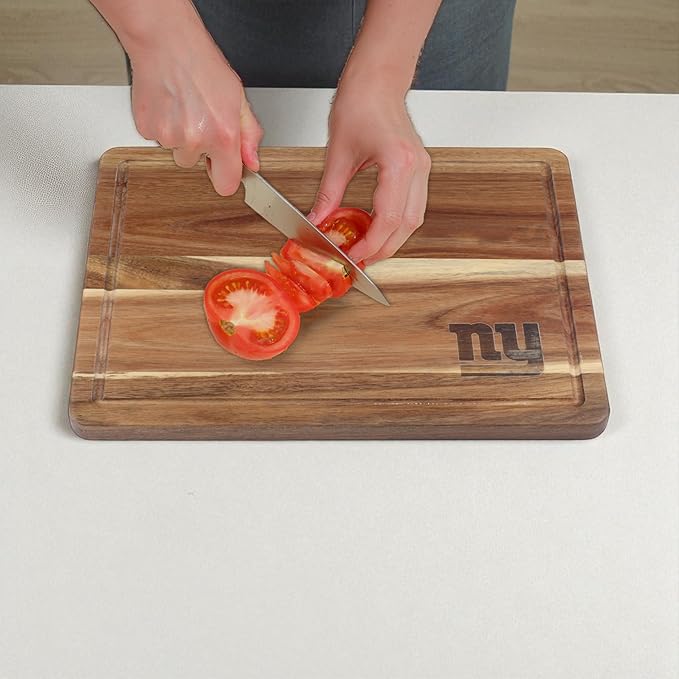 The Memory Company Officially Licensed NFL Acacia Cutting Board – 11.7" x 15.7" Durable Wood Chopping & Serving Board with Team Logo