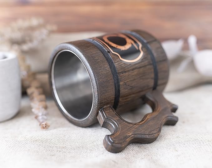 GOW Mug. Wooden Beer Mug Stein.Tankard. Gifts for Gamer