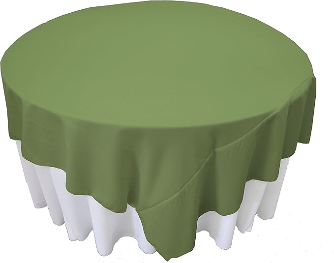 LA Linen Polyester Poplin Washable Square Tablecloth,Stain and Wrinkle Resistant Table Cover 90x90,Fabric Table Cloth for Dinning,Kitchen,Party,Holiday 90 by 90-Inch,Sage Dark,TCpop90x90_SageDrkP39
