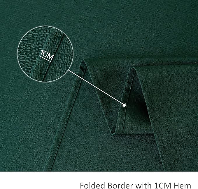 maxmill Christmas Tablecloth Stain Resistant Waterproof Wrinkle Resistant Spillproof Washable Soft Slubby Texture Table Cloth for Dining Room, Holiday Dinner, Rectangle 60 x 140 Inch, Hunter Green