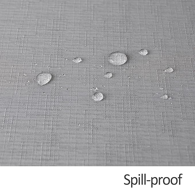 maxmill 2 Pack 60 x 84 Inch Light Grey Faux Linen Textured Rectangle Tablecloth Water Resistant Wrinkle Free Spill-Proof, Soft Table Cloth for Dining Room Decoration, Banquet Parties Holiday Dinner