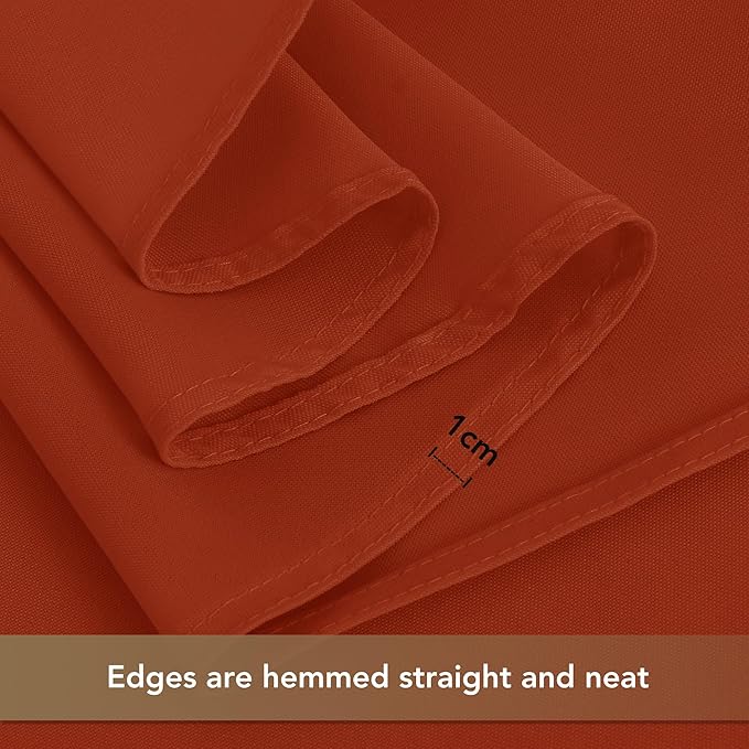 sancua Thanksgiving Square Tablecloths 70x70 Inch Rust, 2 Pack Fabric Fall Table Cloth for Square or Round Tables, Burnt Orange Washable Polyester Table Cover for Dinner, Holiday Party, Display Tables