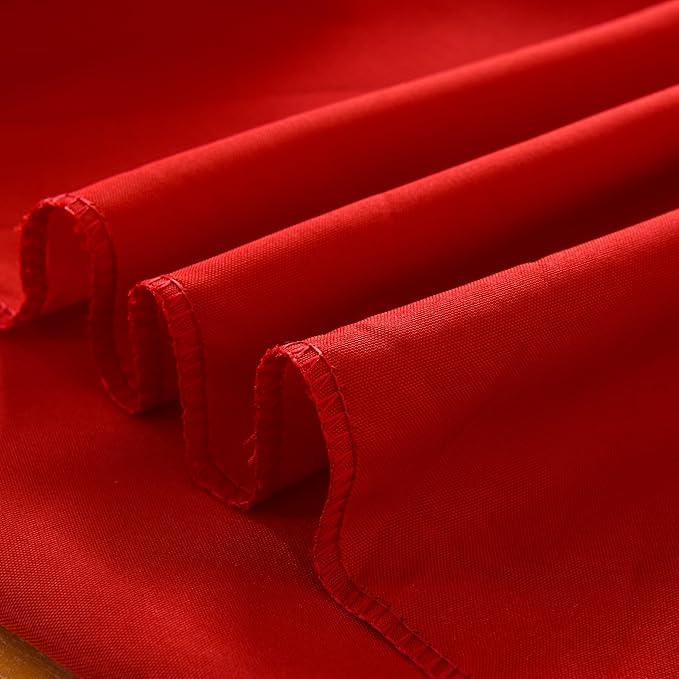 2-Pack Round 90-inch Red Table Cloths, Solid Stain and Wrinkle Resistant Circular Tablecloth, Premium Plain Weave Polyester Fabric Table Linen Covers for Hotel, Banquet