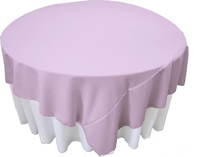 LA Linen Polyester Poplin Washable Square Tablecloth, Stain and Wrinkle Resistant Table Cover 90x90, Fabric Table Cloth for Dinning, Kitchen, Party, Holiday 90 by 90-Inch, Lilac,TCpop90x90_LilacP45