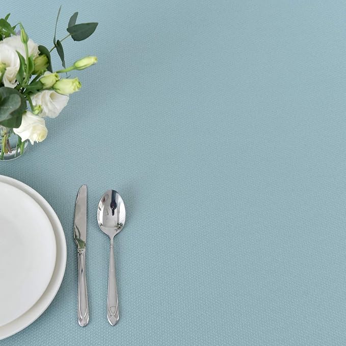 maxmill Textured Tablecloth Stain Resistant Waterproof and Wrinkle Resistant Washable Soft Table Cloth, Fabric Table Cover for Dining Room and Outdoor Use, Rectangle 60 x 120 Inch, Dusty Blue