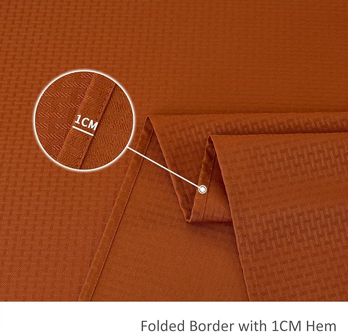 maxmill Weaved Texture Rectangular Tablecloth Water Resistance Antiwrinkle Spillproof Soft Fall Table Cloth for Dining Room, Thanksgiving Parties and Halloween Holiday Dinners, 60 x 120 Inch, Rust