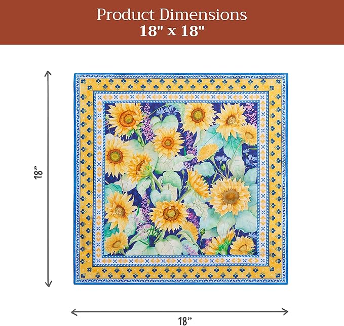 Maison d' Hermine Cloth Napkins Set of 4 100% Cotton Everyday Reusable Square Napkins Cloth Washable Dinner Party Wedding Restaurant Valentines Day Decorations Spring/Summer(Sunflower Days, 18" x 18")
