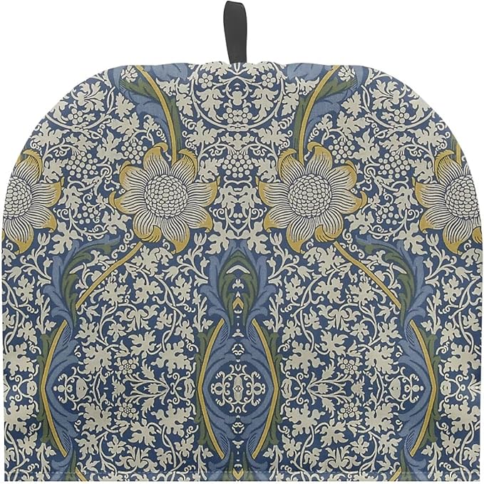 Tea Cozy for Teapots with Handle - William Morris Pattern Kennet Dust Insulated Cover, Hanging Fold-Up Design, Suitable for Kitchen and Living Room Table Decoration