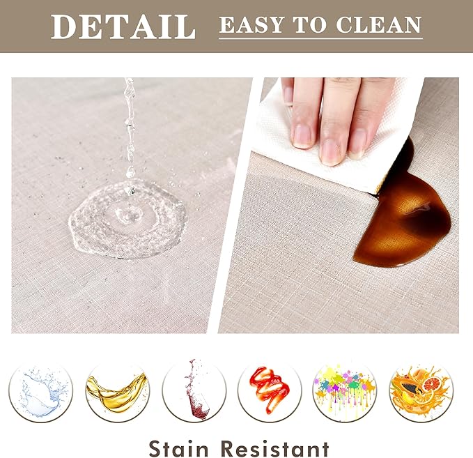 Nasitos Square Clear Vinyl Waterproof Tablecloth (54x54 Inch, 2 Pack) - Plastic Table Cloth Protector for Card Table, Kitchen, Restaurant, Outdoor Use