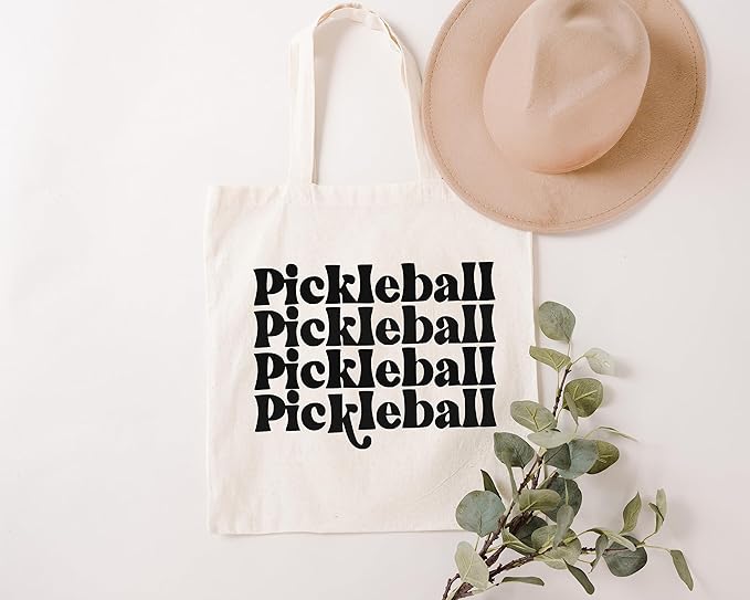Pickleball Canvas Tote Bag - Market and Grocery Lightweight Canvas Tote - Gift for Him or Her - Retirement - Christmas - Mothers Day - Fathers Day - Birthday (Pickleball Tote)