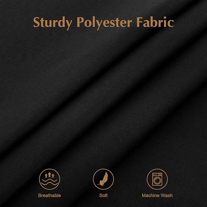 2 Pack Square Table Cloth 48X48 Inch Black Washable Fabric Tablecloth Polyester Solid Dining Table Cover for Birthday Party Dinner Holiday Outdoor Indoor