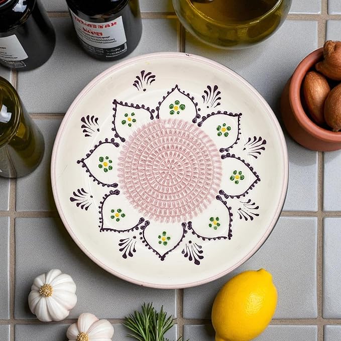 Ceramic Grater Bowl, Garlice Grater Plate, Handmade Ginger Grater, Mincer Bowl for Cheese &Vegetables, Ceramic Decorative Mincer, Hand Dish for Garlic (Purple Dream)