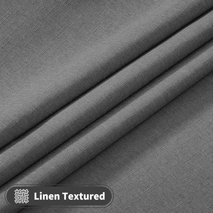 Faux Linen Tablecloths for Rectangle Tables, Burlap Textured Table Cloths Washable Farmhouse Table Cover Water Resistant for Dining, Wedding, Outdoor(Dark Grey, 60"×104")