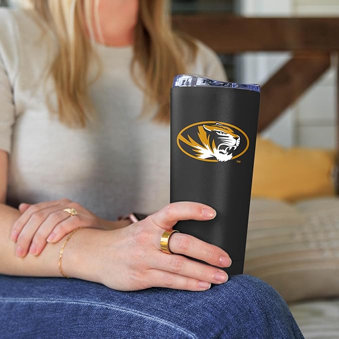 Logo Brands NCAA 20 oz Powder Coat Stainless Tumbler -Double-Wall Insulated Everday Tumbler for Hot or Cold Drinks, High Lip Lid, Team Color