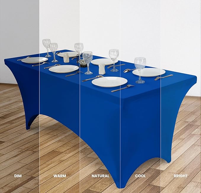 Utopia Kitchen Spandex Tablecloth 1 Pack [6FT, Blue] Tight, Fitted, Washable and Wrinkle Resistant Stretch Rectangular Patio Table Cover for Event, Wedding, Banquet & Parties [72Lx30Wx30H Inch]