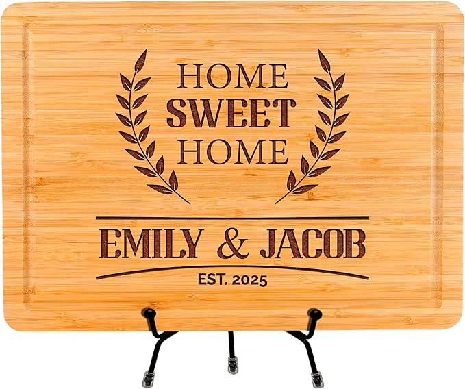 Custom Wood Cutting Board Decor, Personalized House Warming Gifts New Home Couple, Personalized Signs for Home Decor, Trending Custom Closing Gifts for Home Buyers, Cool Gifts for Couples, Anniversary