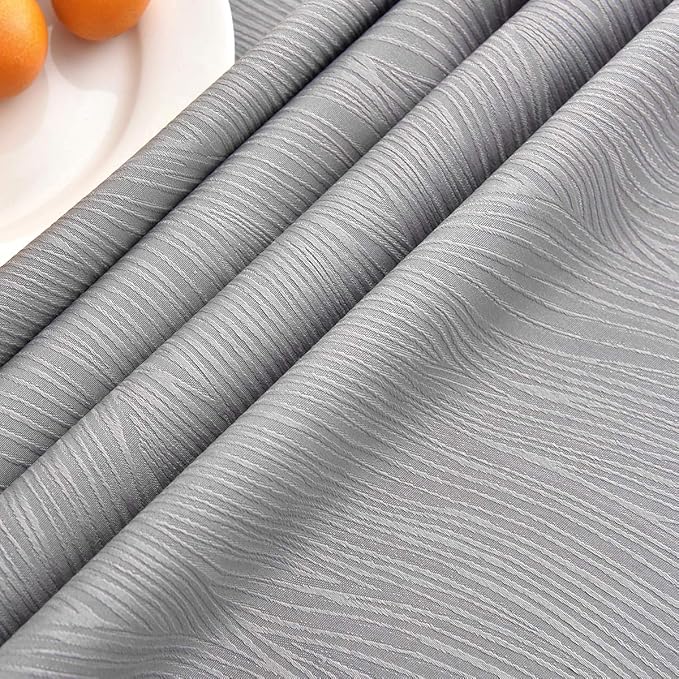 maxmill Round Jacquard Tablecloths Swirl Pattern Spillproof Wrinkle Free Heavy Weight Soft Table Cloth for Circular Table Cover of Buffet Banquet Parties Holiday Dinner Round 90 Inch Light Grey