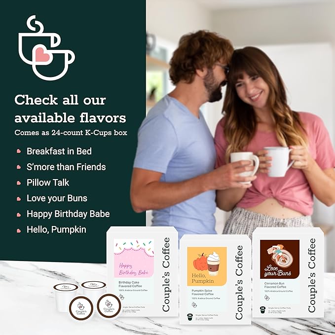 Couple's Coffee K-Cups | S'more Flavored Coffee | Gives Back to Military Families | S'more Than Friends | Gourmet Coffee with Chocolate and Marshmallow Flavors | Compatible with K-Cups & Single Serve Brewers | 24 Count