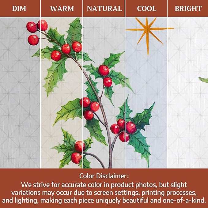 Maison d' Hermine Table Cloth Rectangle Table 100% Cotton 60 x 90 Inches Fall Tablecloth Reusable Everyday Use for Thanksgiving Christmas Decorations Dining Farmhouse Party (Poinsettia Christmas)