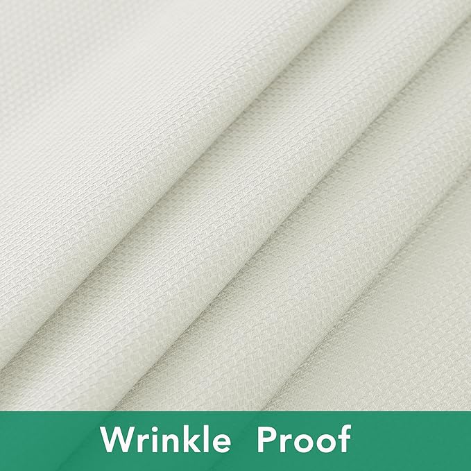 Biscaynebay Textured Fabric Tablecloths 60x108 Inches Rectangular, Ivory Water Resistant Tablecloths for Dining, Kitchen, Wedding and Parties, Machine Washable