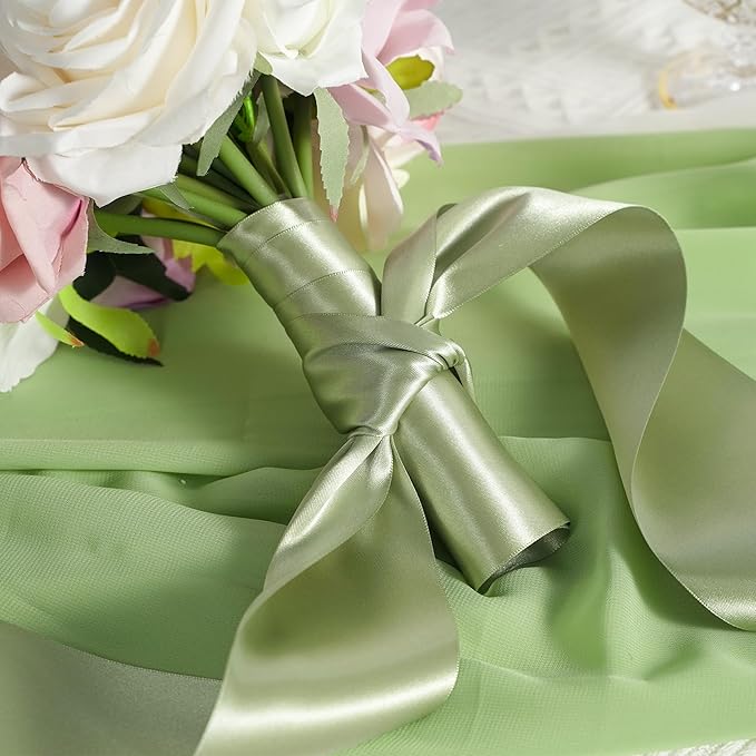 MEEDEE Green Satin Ribbon Lux Double Faced Satin Ribbon 3 Inch Green Christmas Ribbons by 10 Yards Olive Green Ribbons for Christmas Tree, Flower Bouquet, Weddings, Bow Making, Holiday Decorating