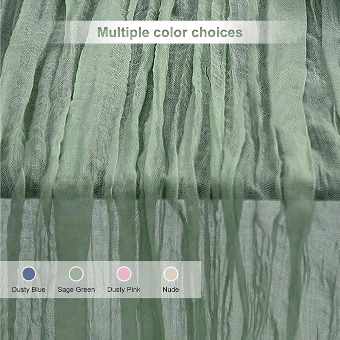 6 Pack Sage Green Cheesecloth Table Runner 35x120 Inch 10Ft Rustic Gauze Cheese Cloth Table Runner Sheer Cheesecloth Table Runners for Wedding Party Bridal Shower Decoration