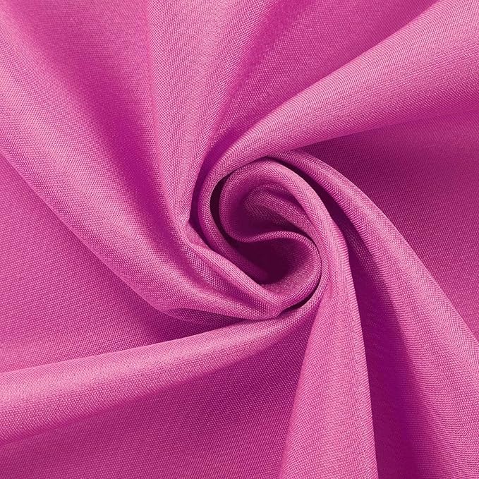 Efavormart Round Tablecloth, 120 Inch Stain & Wrinkle Resistant Washable Table Cloth, Decorative Polyester Fabric Table Cover for Banquet, Wedding, Dining - Fushia