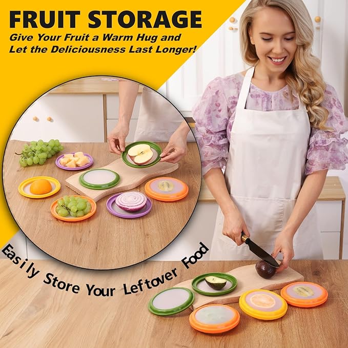 Avocado Saver 4-Pack: Fresh-Lock Containers for Tomatoes, Onions & Lemons | Reusable Fridge Storage | Ideal for Garlic, Potatoes & Produce Preservation
