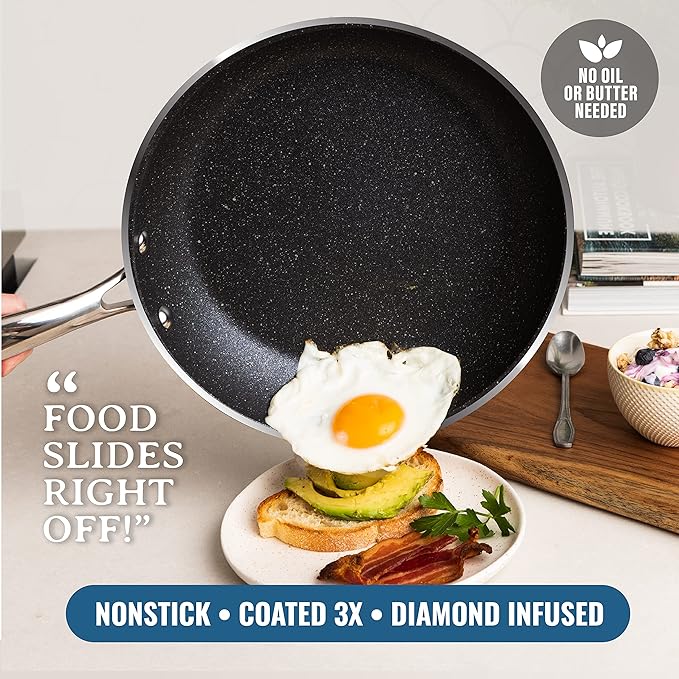 GRANITESTONE 20Pcs Pots and Pans Set Non Stick Cookware Set, Kitchen Cookware Sets with Deep Frying Pan, Bakeware Set & Steamer for Cooking, Non Toxic PFOA PFOS Free, Oven & Dishwasher Safe