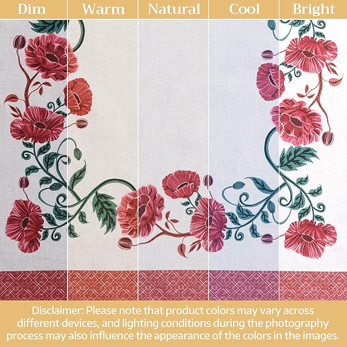 Maison d' Hermine Cloth Napkins Set of 4 100% Cotton Everyday Reusable Square Napkins Cloth Washable Dinner Party Wedding Restaurant Valentines Day Decorations Spring/Summer (Poppy, 18" x 18")