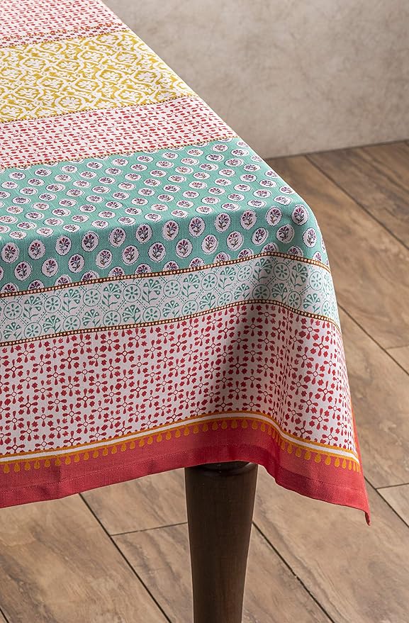 Maison d' Hermine Table Cloth Square Table 100% Cotton 60 x 60 Inches Tablecloth Reusable Decorative for Dining Room Farmhouse Home Valentines Day Decorations Spring Summer - Provence