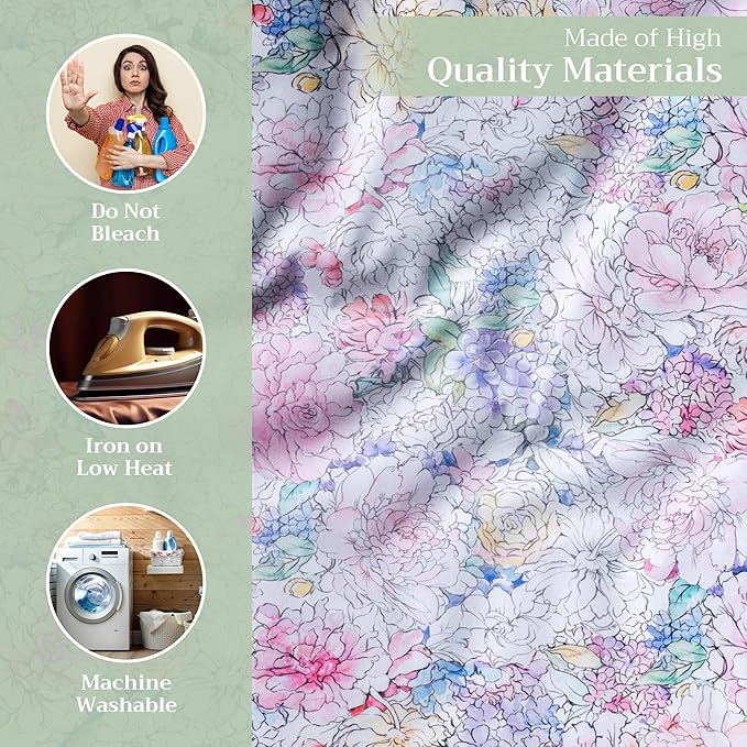 Maison d' Hermine Cloth Napkins Set of 4 100% Cotton Everyday Reusable Square Napkins Cloth Washable Dinner Party Wedding Restaurant Valentines Day Decorations Spring/Summer (Floral Love, 20" x 20")