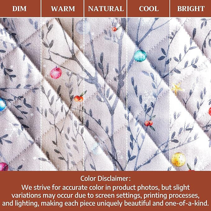Maison d' Hermine Pot Holders Set 100% Cotton Heat Resistant Potholders 8" x 8" Hot Pads with Loop for Thanksgiving Christmas Decorations BBQ Baking Handling Hot Pans (Pack of 2, Fairy Christmas)