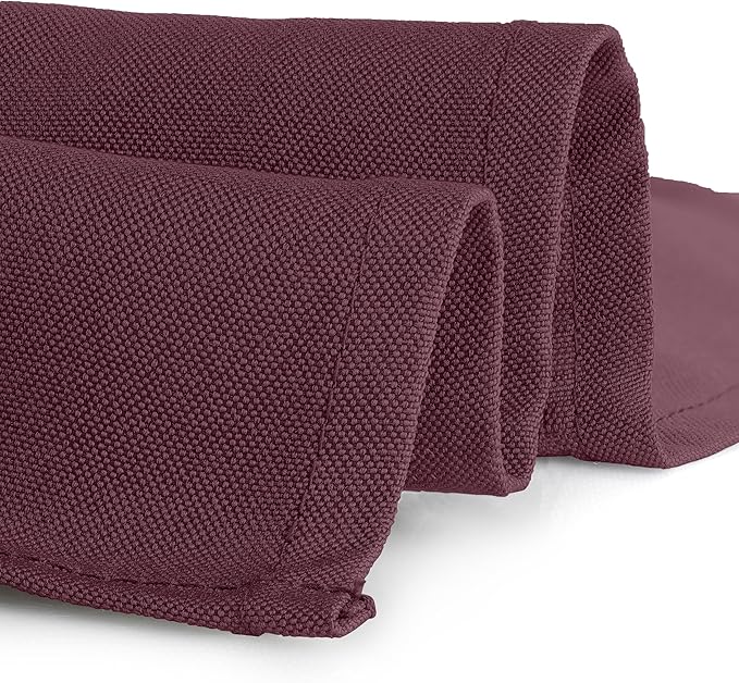 Gee Di Moda Fitted Tablecloth - 72 x 30 Inch Burgundy Floor-Length Fitted Table Cloth for 6 Foot Rectangle Table, Heavy Duty Washable Fabric for Parties, Dinner, Weddings, Baby Shower & Trade Show