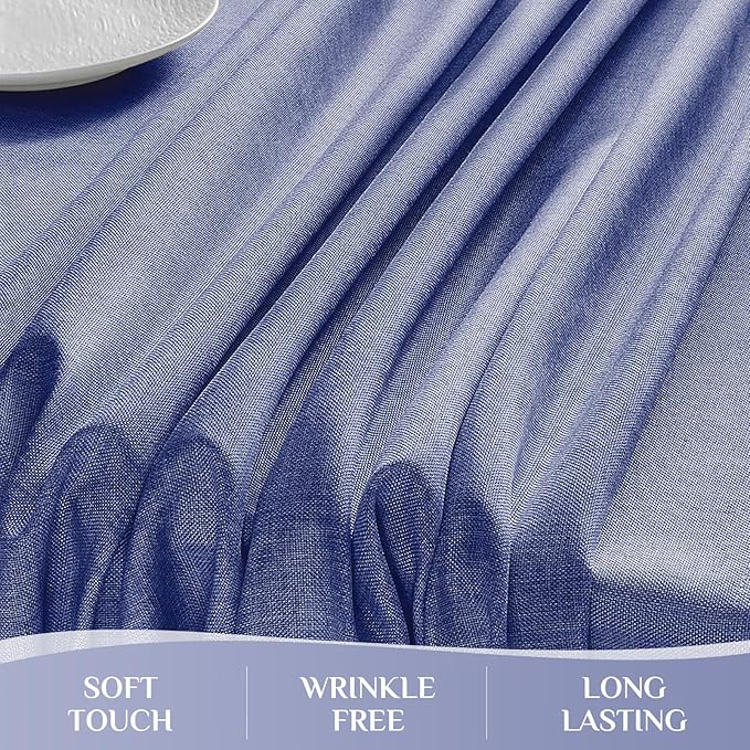 Softalker Blue Tablecloths Rectangular 84x60 inch Linen Textured Table Cloth Waterproof, Stain and Wrinkle Resistant, Outdoor Table Cloth for 6 Foot Rectangle Tables Decor for Party Holiday Birthday