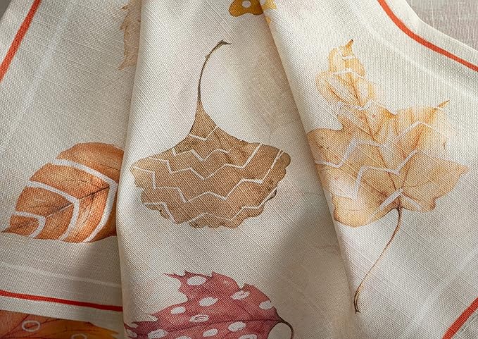 Maison d' Hermine Cloth Napkins Set of 4 100% Cotton for Thanksgiving Christmas Decorations Everyday Reusable Square Fall Napkins Cloth Washable Dinner Party (Colours of Autumn, 20"x20")