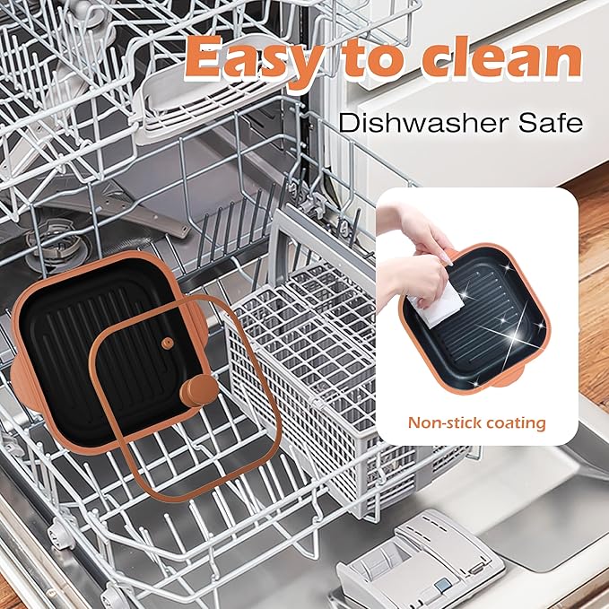 Microwave Grill Pan with Cover - Bacon Cooker, Crisper & Grilled Cheese Maker, Microwave Cookware,Dishwasher Safe for Easy Clean,Stocking Stuffer
