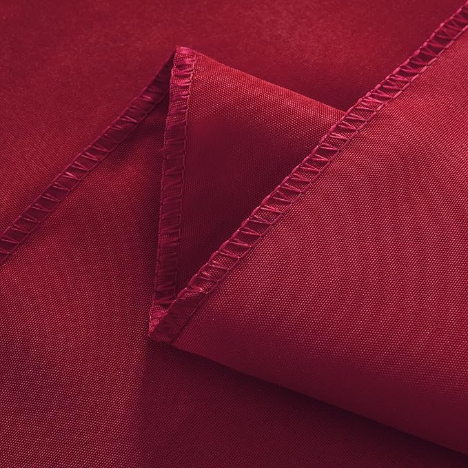 6-Pack Round 90-inch Burgundy Table Cloths, Solid Stain and Wrinkle Resistant Circular Tablecloth, Premium Plain Weave Polyester Fabric Table Linen Covers for Hotel, Banquet