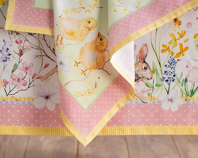 Maison d' Hermine Cloth Napkins Set of 4 100% Cotton Everyday Reusable Square Napkins Cloth Washable Dinner Party Wedding Restaurant Valentines Day Decorations Spring/Summer (Easter Zest, 20" x 20")